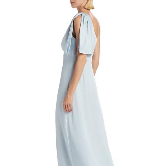 Sachin & Babi Ice Blue "Chelsea" One-Shoulder Georgette Gown Size 14 - NEW - Picture 4 of 5